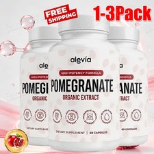 3PACK Alevia Pomegranate Capsules 60ct Organic Extract Antioxidant -Hot Sale