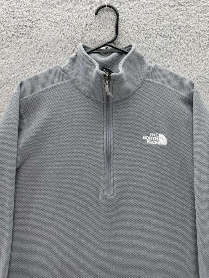 The North Face Men’s L Gray 1/4 Zip Fleece Pullover Sweater Jacket – Warm Soft - Image 2 of 4