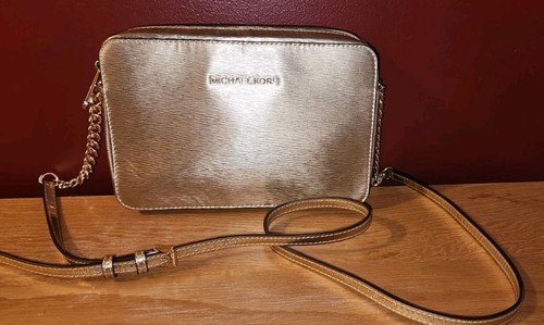 Damen Michael Kors Geldbörse und Portemonnaie Gold Crossbody Handtasche Set - Bild 3 von 13