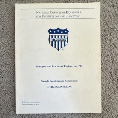 NCEES PE Civil Engineering Sample Problems & Solutions 1995 Study Guide Book