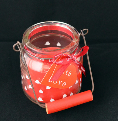Valentinstag rote Kerze im Glas Geschenk zum Valentinstag Ich liebe Dich Love