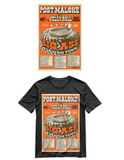 Post Malone With Jelly Roll The Big Ass Stadium Tour Poster 11 x17 or T Shirt