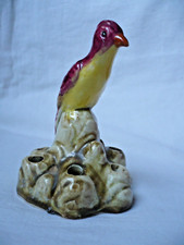 Vintage Flower Frog, Ceramic Bird, Made in Japan, 6 Openings