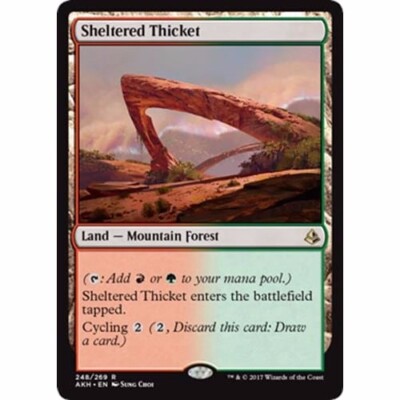 + Sheltered Thicket near mint englisch Amonkhet Rare MtG Magic the Gathering +