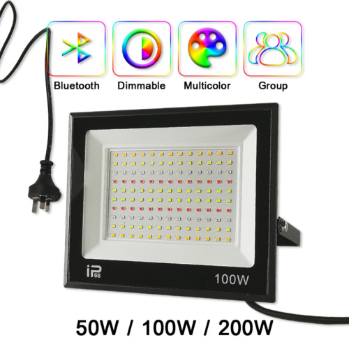 CCT RGB LED Flood Light SMD Outdoor Landscape Decoration Dimmable Bluetooth 220V - Picture 1 of 18