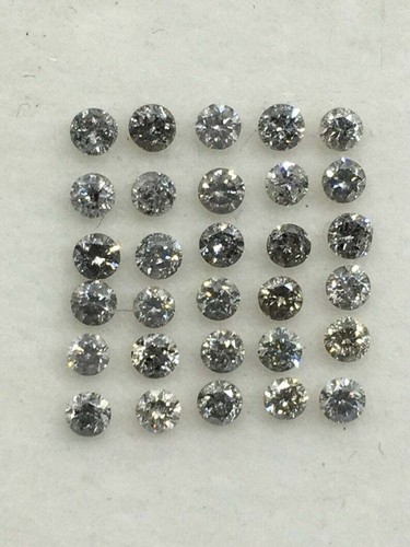 1 pcs Natural Loose Diamond, Salt & Pepper Gray Round Brilliant Cut Diamond 5mm - Picture 2 of 9