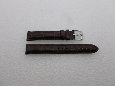 Genuine Michele 16mm Espresso  Alligator  Watch Band Strap Pre-Owned