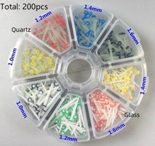 200 Pcs Dental Fiber Post Glass Quartz Teeth Restorative Posts 1.0 1.2 1.4 1.6mm