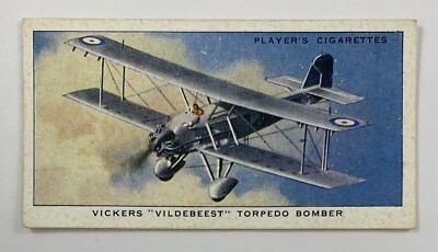 1938 Player's Aircraft of Royal Air Force #19 Vickers Vildebeest Torpedo  123E