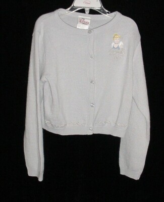 Disney Store Girls PRINCESS CINDERELLA Cardigan Sweater size 4/5 NWT