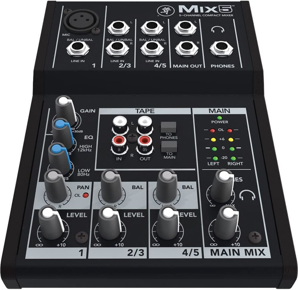 Mix Series, 5-Channel Compact Mixer with Studio-Level Audio Quality (Mix5)
