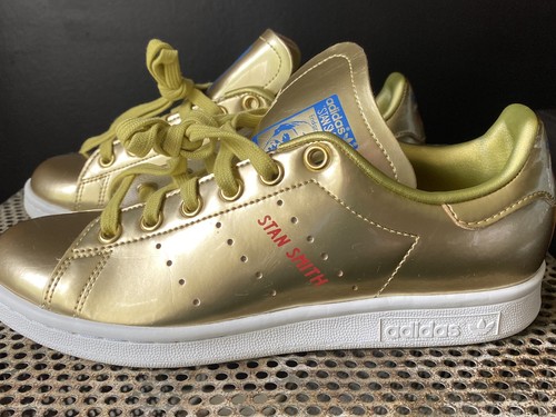 New M5/W6.5 Adidas X Stan Smith Gold Metallic/Crystal White Space Tech  FW5364 | eBay