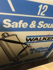 Used-Walker Muffler & Pipes vintage Menu Copy board and Clock- 48" x 16" x 4"