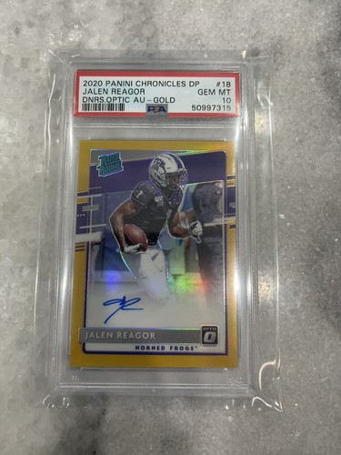 2020 Donruss Optic Football Jalen Reagor Rated Rookie GOLD Auto 10/10 PSA 10!