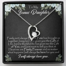 To My Bonus Daughter, Gift For Bonus Daughter Necklace, Step Daughter Necklace