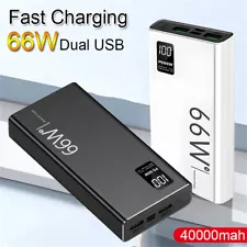 66W 40000mAh Portable Power Bank 2 USB External Battery Charger For Cell Phone
