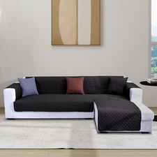 1 Piece Reversible Pet Couch Cover with Chaise Lounge for Sectional Sofa L Shape