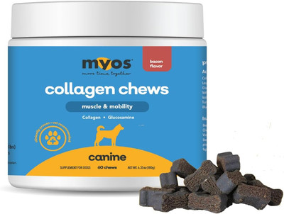 MYOS Canine Muscle & Mobility Chews   Natural Collagen & Glucosamine for Dogs - 