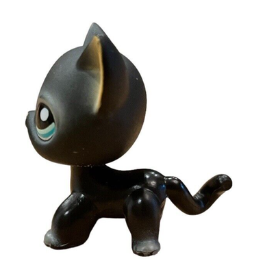Littlest Pet Shop LPS #994 – Chat Shorthair Yeux Bleus/Noirs – Authentique – Occasion