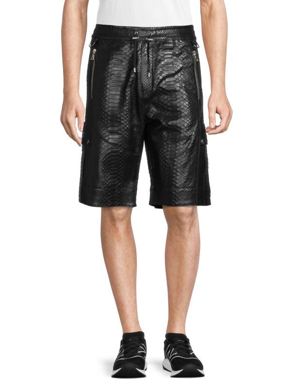 ショーツ BALMAIN BLACK/WHITE STRIPED SHORTS WITH SEQUINS Black Button-embellished sequin-embellished striped knitted