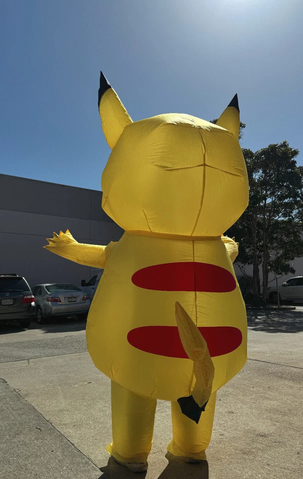 充气服装皮卡丘吉祥物套装万圣节角色扮演派对成人/青少年 — 第 3/4 张图片