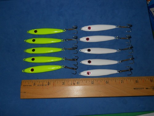 1 oz 10 - Minnow Spoons Lead Fishing Jigging Casting Lures - Picture 2 of 4