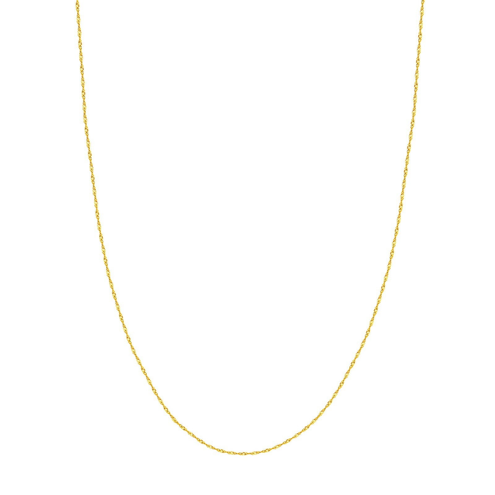 1mm Singapore Twisted Sparkle Chain Necklace Real 14K Yellow Gold | eBay