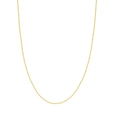 1mm Singapore Twisted Sparkle Chain Necklace Real 14K Yellow Gold