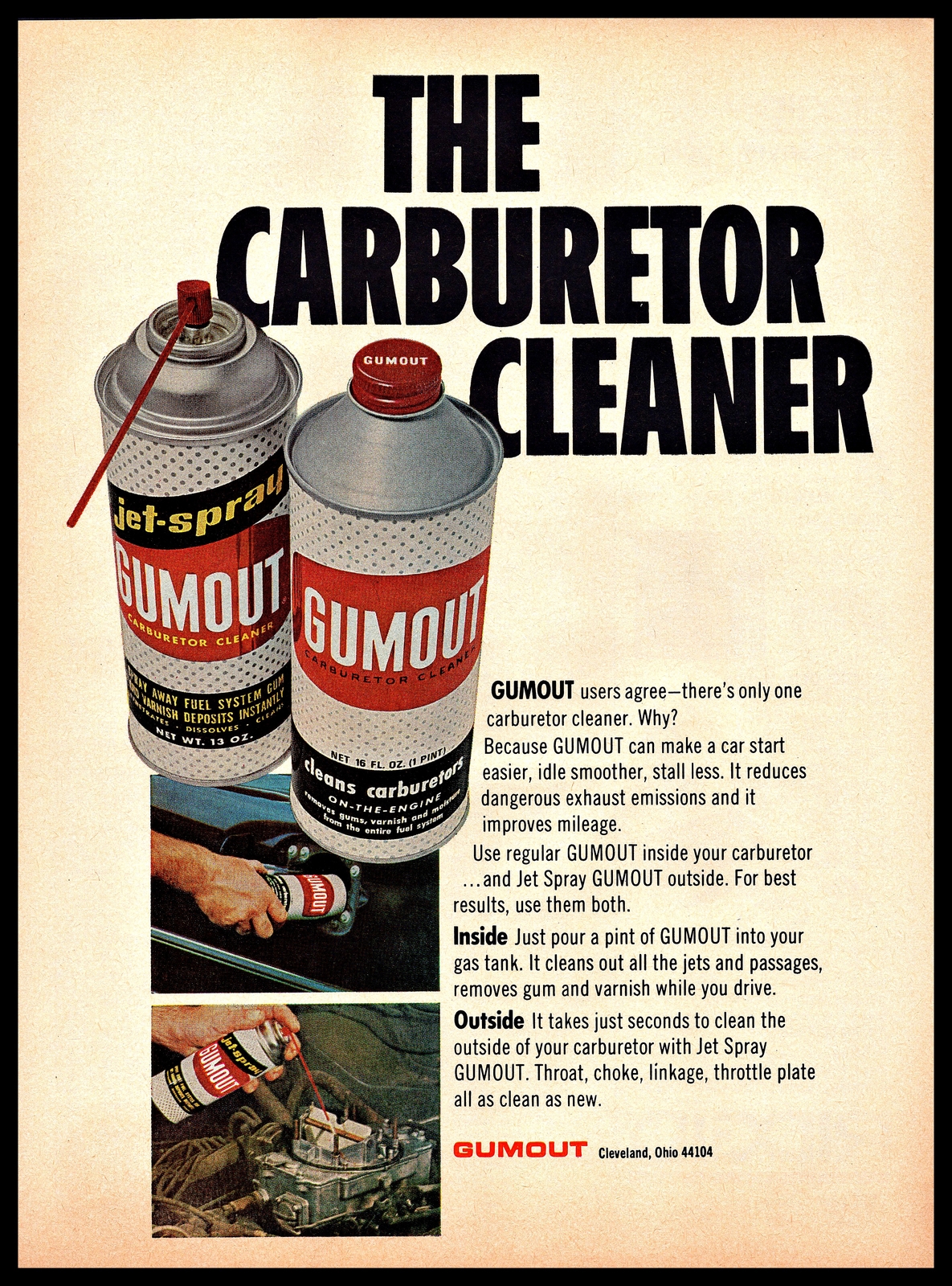 1974 Jet Spray Gumout Carburetor Cleaner Classic Cars Vintage PRINT AD 1970s eBay