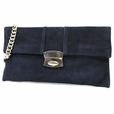 Borsetta donna borsa clutch a mano da sera cerimonia pelle Annaluna 193 blu