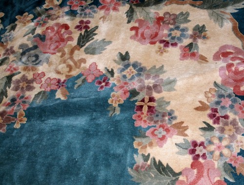 Handmade antique Art Deco Chinese rug 8.9' x 11.2' (271cm x 341cm) 1920s - 1B726 - Picture 11 of 12