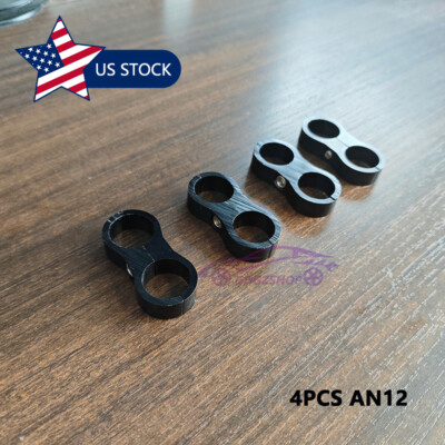 #ad #ad 4PCS AN12 Black Hose Separator Clamp Bracket Adapter 12AN for Oil Fuel Line $10.33