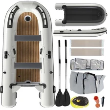 Danrelax 10.5ft Inflatable Dinghy Boat, 1200 lbs Capacity, Transom Sport