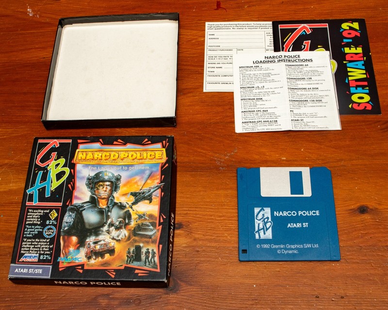 Narco Police - rare Atari ST game - boxed, CIB - tested & working