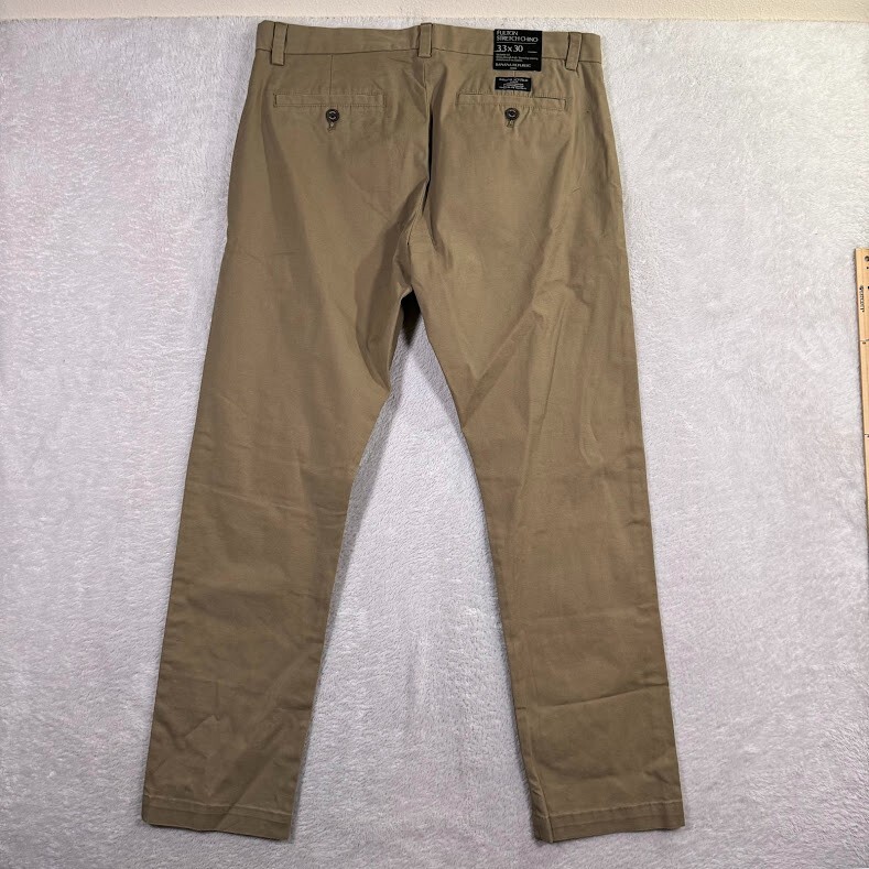 Banana Republic Fulton Skinny Chinos Pants Stretch Khaki Tan Mens 33X30