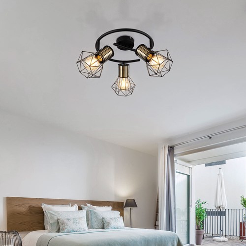 Plafoniera Faretto Lampada Spot Regolabile Treccia Luce Sala da Pranzo Retrò - Foto 7 di 12