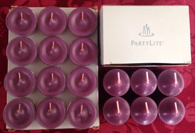 PartyLite BLACK RASPBERRY Tealight & Votive Candles New LOT 18 Juicy Fruit NIB