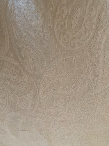 1 yarda de tela de tapicería con estampado de cachemira abstracta blanco roto (R305-RK16) - Imagen 2 de 3