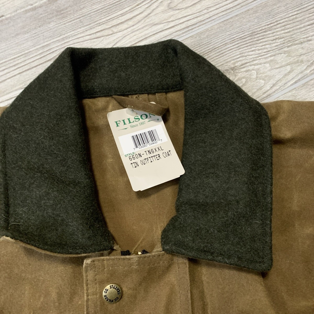 Filson Tin Cloth Waxed Canvas Field Jacket Size XXL Made In Filson Tin Cloth Waxed Canvas Field Jacket Size XXL Made In