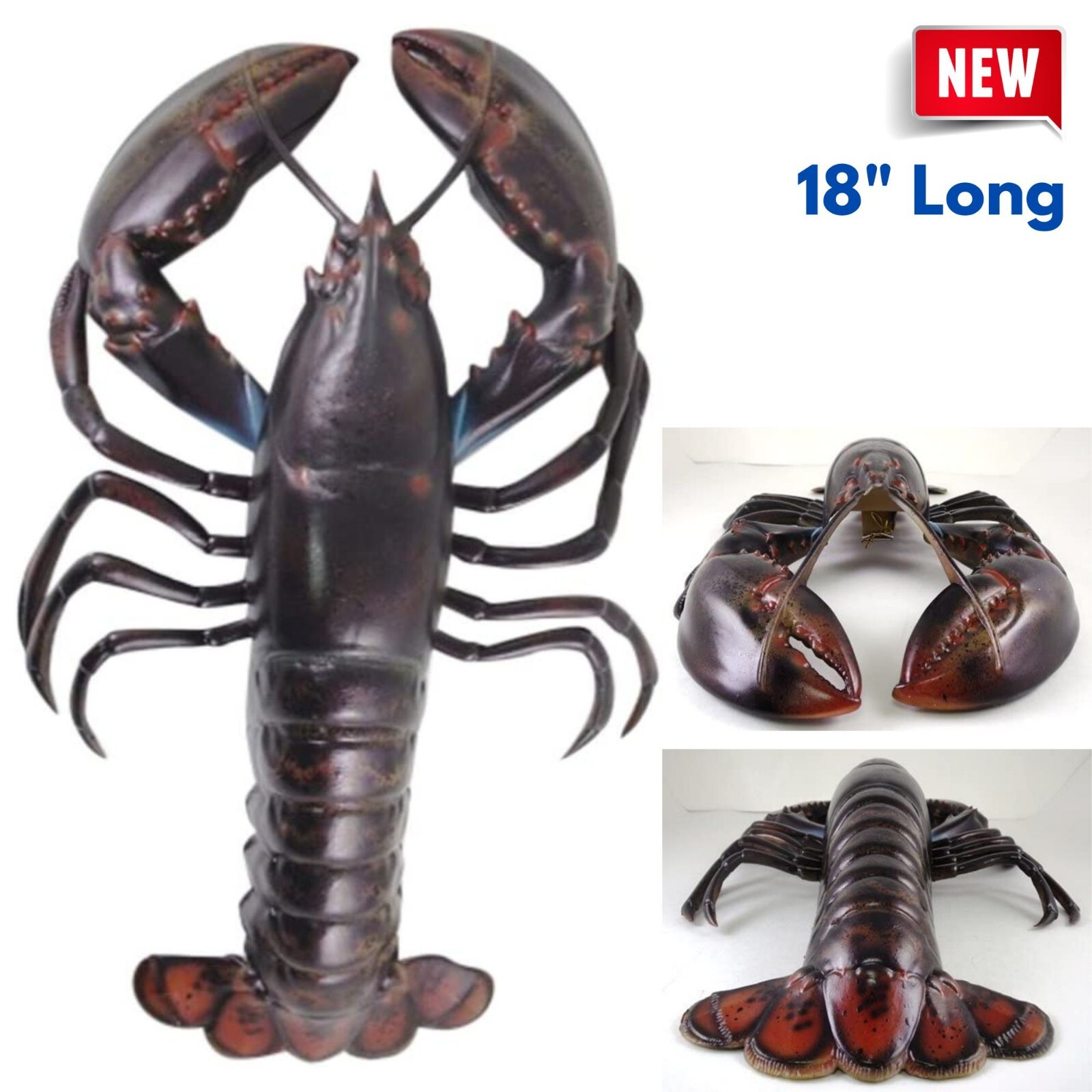Realistic Replica Lobster Figure Wall Mount Fishing Coastal Sea Restaurant Decor