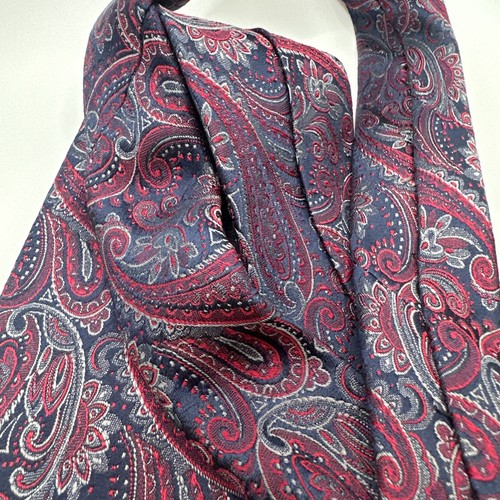 Brooks Brothers Men’s Silk Necktie XL Navy And Red Paisley About 62” - Picture 8 of 17