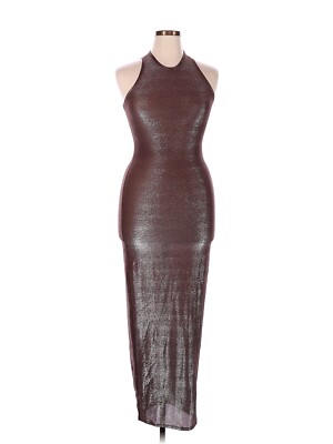 NWT Skims Shimmer Long Slip Dress in Cocoa Metallic Bodycon Maxi Slipdress  XL | eBay