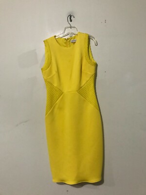Calvin Klein Size 4 Yellow Sunshine Lace Trim Cut Out Dress Women Stylish | eBay Calvin Klein Size 4 Yellow Sunshine Lace Trim Cut Out Dress Women Stylish | eBay