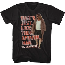 The Big Lebowski Your Opinion Black Adult T-Shirt