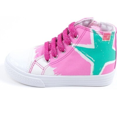 NWT. Agatha Ruiz De La Prada Star Print Kids Trainers/Lace Boots. Size 11-11,5.