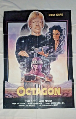 Chuck Norris THE OCTAGON 1980 RARE GERMAN Poster MISSING IN ACTION STAR