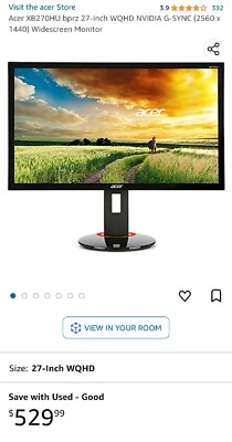 G-Sync対応 144Hz IPS液晶モニタ Acer XB270HU 9612bb90851df9155405dee200a27f