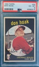 1959 Topps Baseball #25 Don Hoak PSA 6 Perfectly Centered