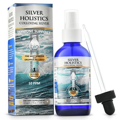 Silver Holistics Best Real Colloidal Silver Water Natural & Organic Supplement