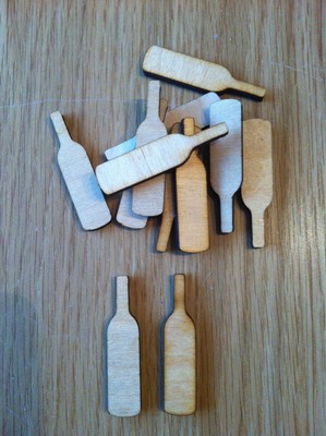 Wooden Wine Bottle blank craft shape decoration Gift Tag